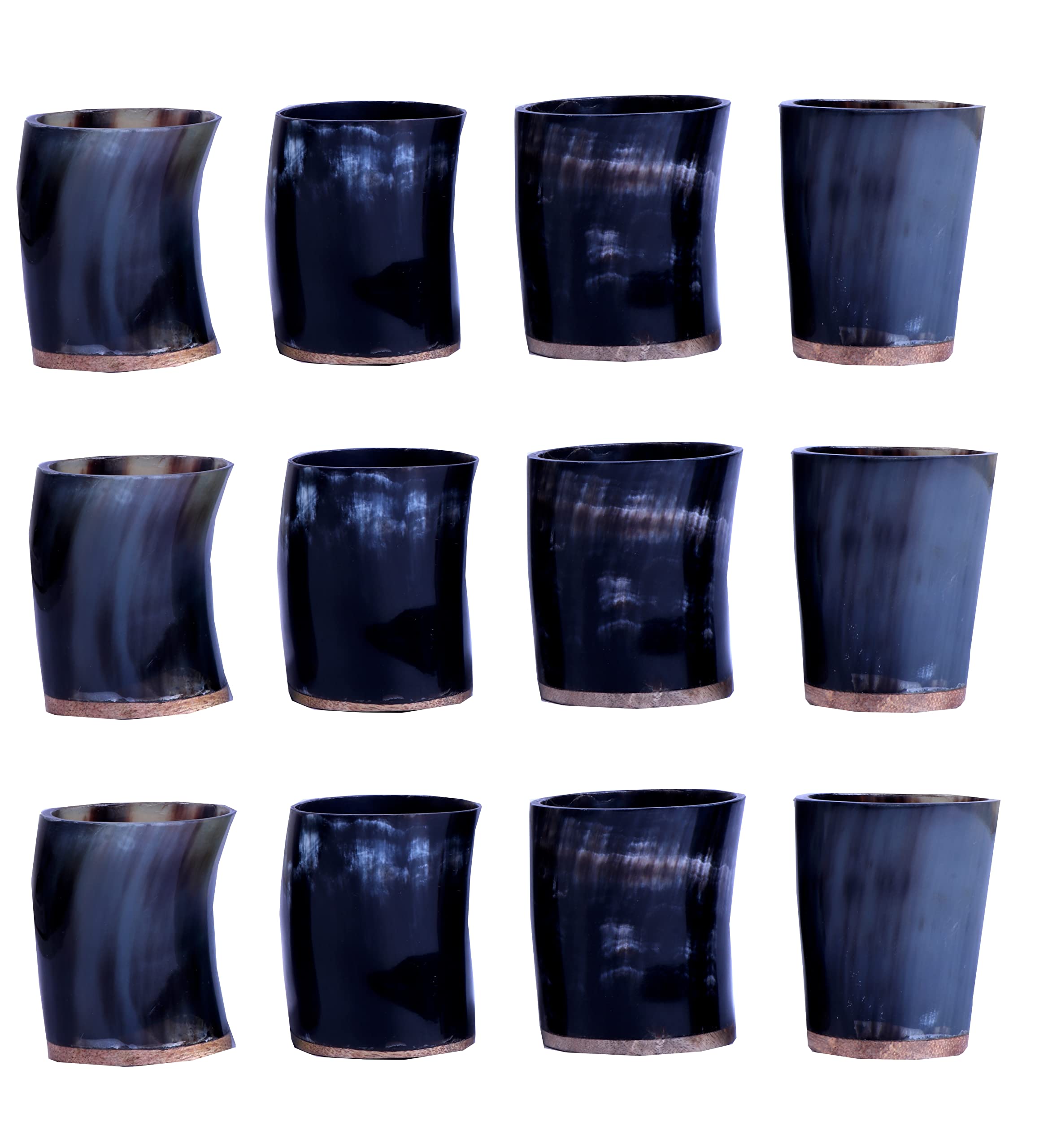 Buddha4all Natural Genuine Buffalo Horn Shot Glass Set - 20 Pieces for Whiskey, Tequila, Beer & Wine - Perfect for Parties, Bars, Home Use & Unique Gifts