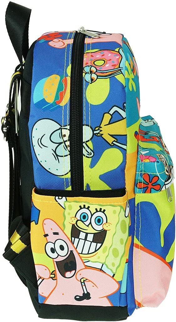 SpongeBob & Patrick 12-Inch Deluxe Oversize Print Backpack - Medium Size School Bag for Kids, Daypack for Travel & Outdoor Activities | KBNL A21332