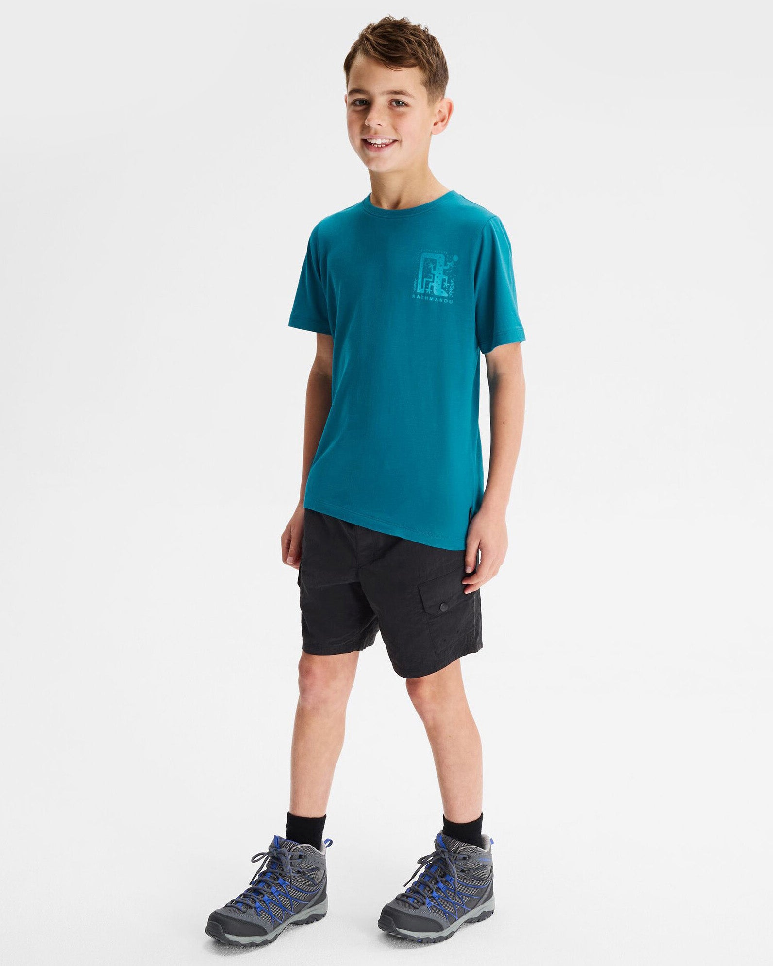 Organic Cotton Boys' Geo Skink Graphic T-Shirt - Dark Eddy | Soft & Comfortable Kids Tee for Playdates, School & Everyday Wear