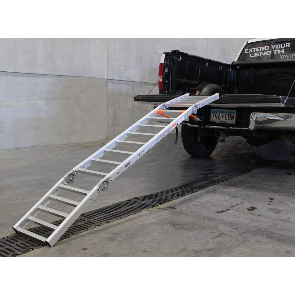 Extreme Max 5500.4076 RampXtender Motorcycle Loading Ramp & Tailgate Extender Combo - Heavy Duty Aluminum Ramp for ATV, Dirt Bike, Scooter - Perfect for Truck, SUV, Trailer Loading & Unloading