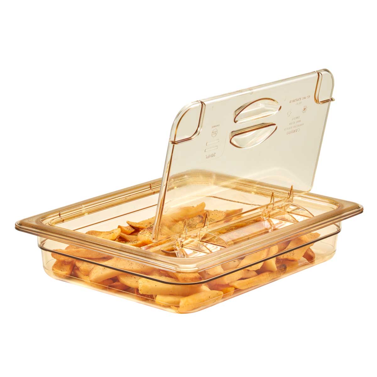 Cambro 22HP150 1/2 Size High Heat Food Pan - Amber, 2.5