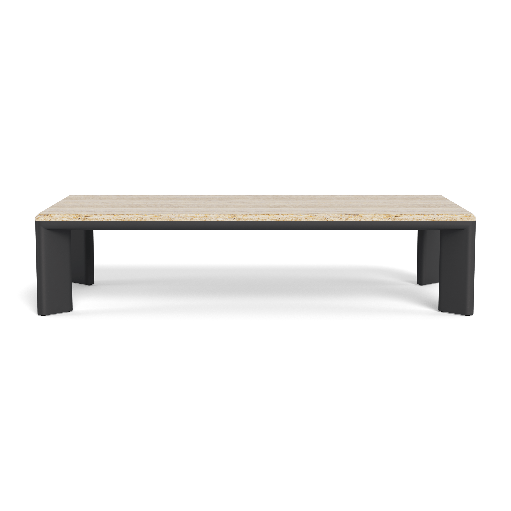 Modern Palm Beach Aluminum Rectangle Coffee Table - Stylish & Durable Indoor Outdoor Living Room Patio Furniture