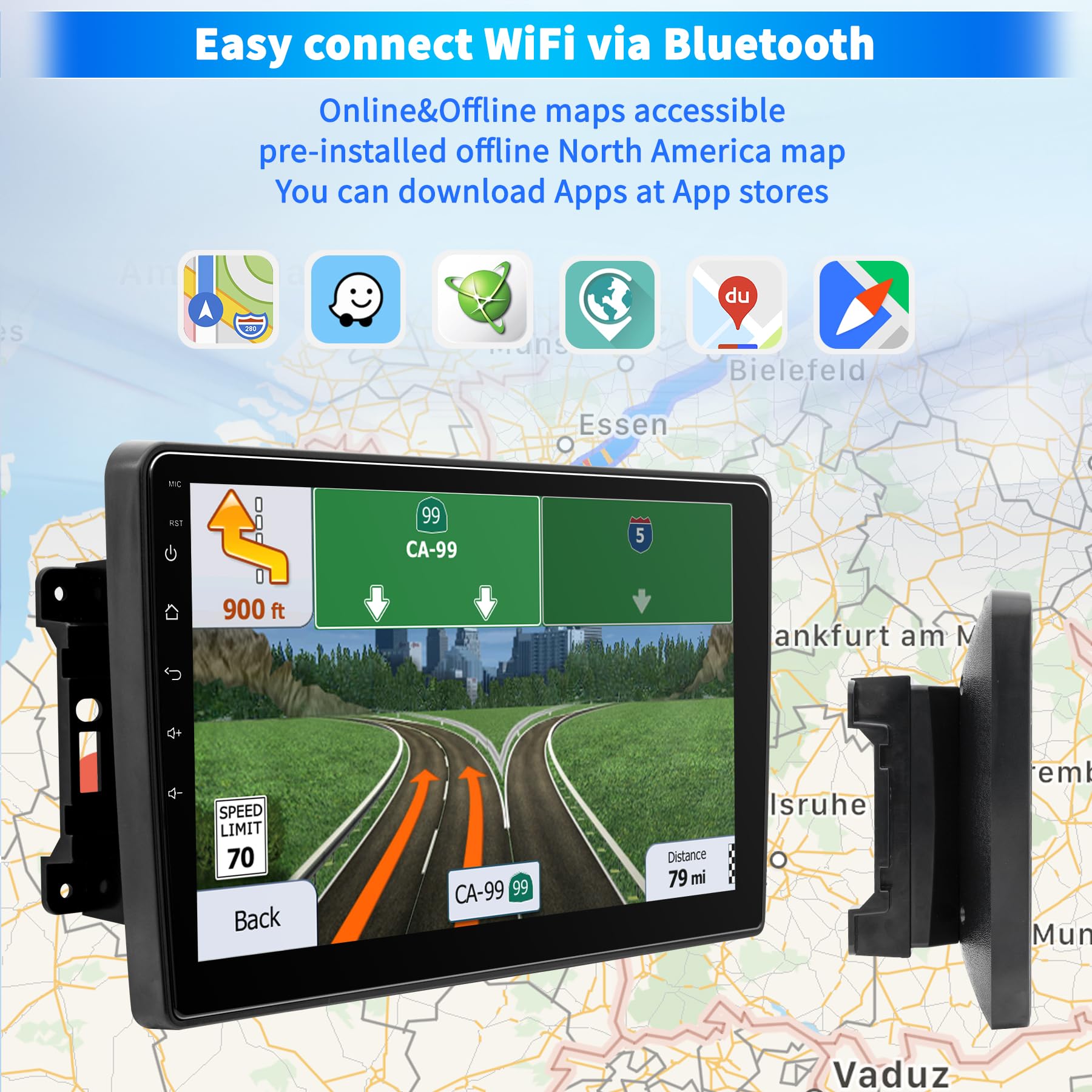 Jeep Wrangler JK Compass Grand Cherokee Dodge Ram 1500 Car Stereo - Android 12 OS 10