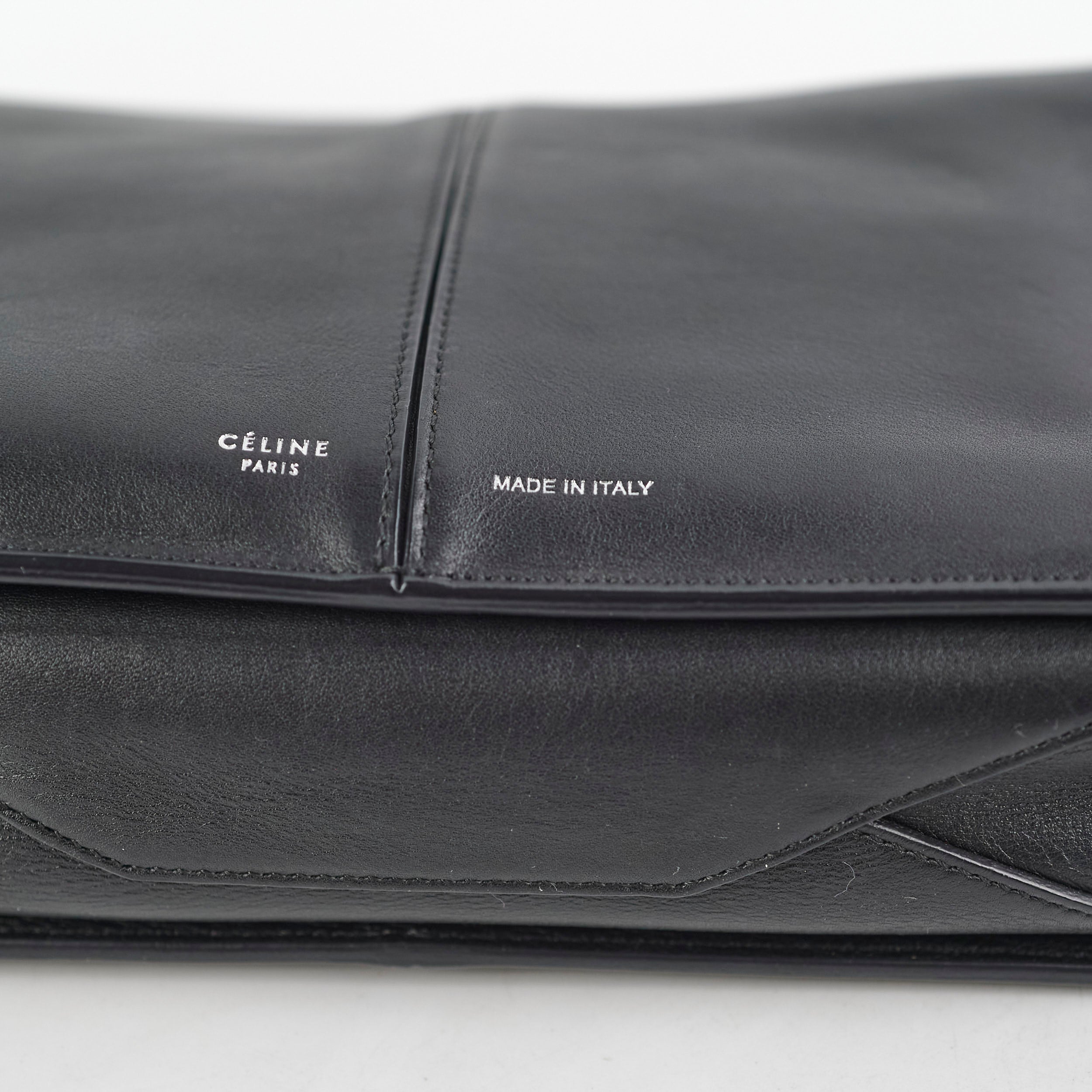 Celine TriFold Clutch On Chain Black Leather Crossbody Bag for Women - Elegant Evening Purse for Parties, Dinner Dates & Special Occasions