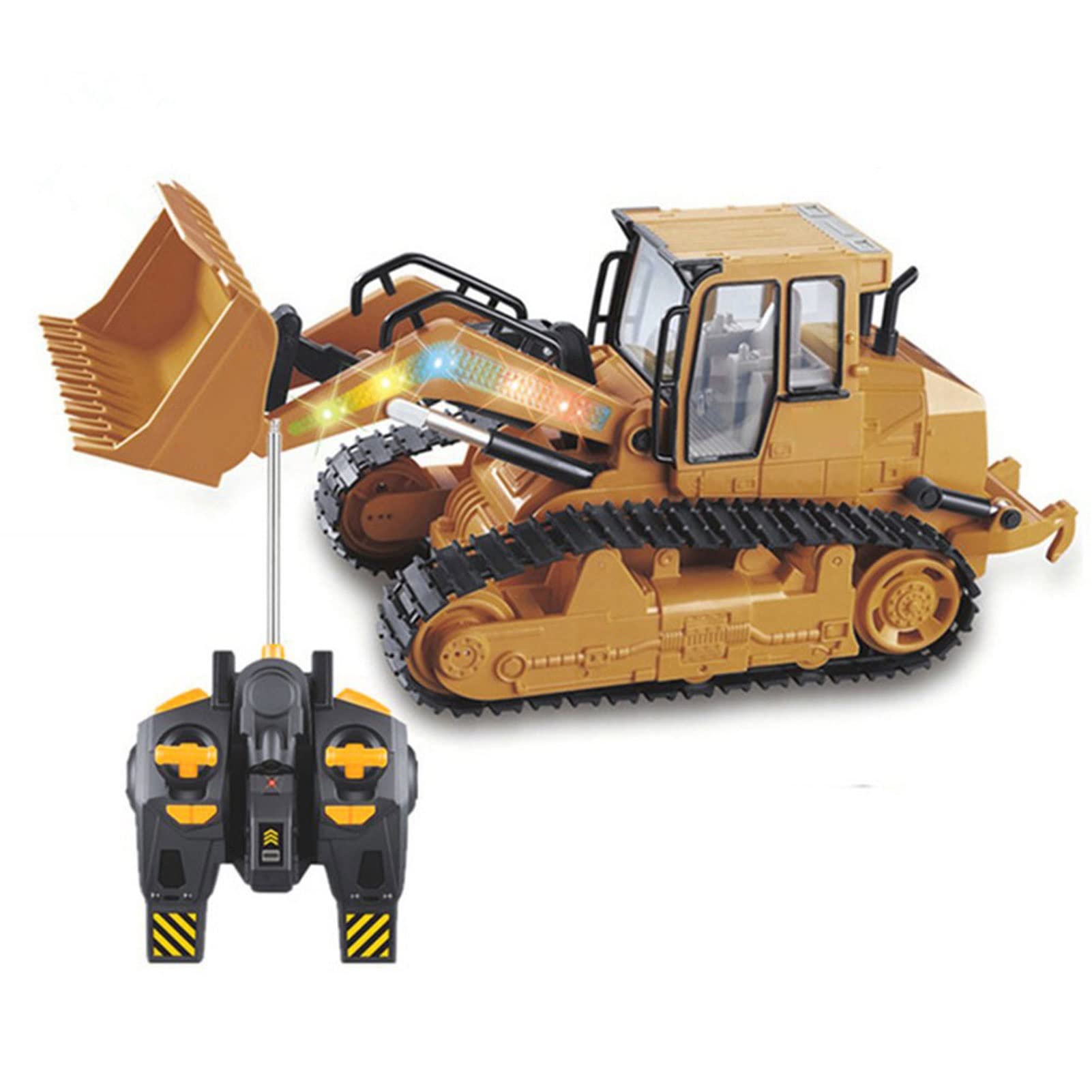 BZGKNUL 2.4G Remote Control Excavator Toy - Realistic RC Construction Vehicle with Crawler Tracks, Digger & Tractor Functions - Perfect Kids Gift & STEM Learning Toy for Outdoor Play & Sandbox Fun (Model 6822L)