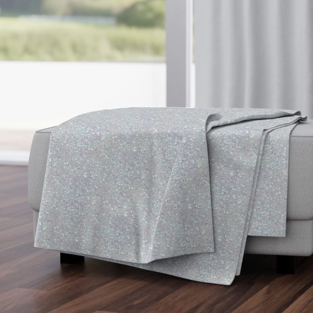 Soft Plush Minky Throw Blanket 50x70 Inches - Pastel Rainbow Gray Abstract Print Cozy Blanket for Bed, Couch & Nursery | Ultra Soft & Warm Fleece Blanket for Adults & Kids