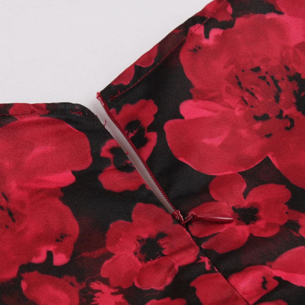Women's High Waist Wrap Skirt with Floral Print - Retro Pleated Midi Dress for Casual Wear, Office & Date Night