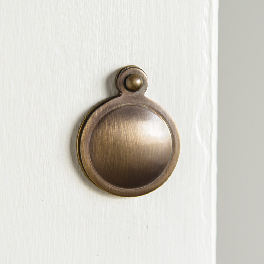 Vintage Antique Brass Round Door Plate Cover - Classic Hardware for Doors & Cabinets - Perfect for Home & Office Decor