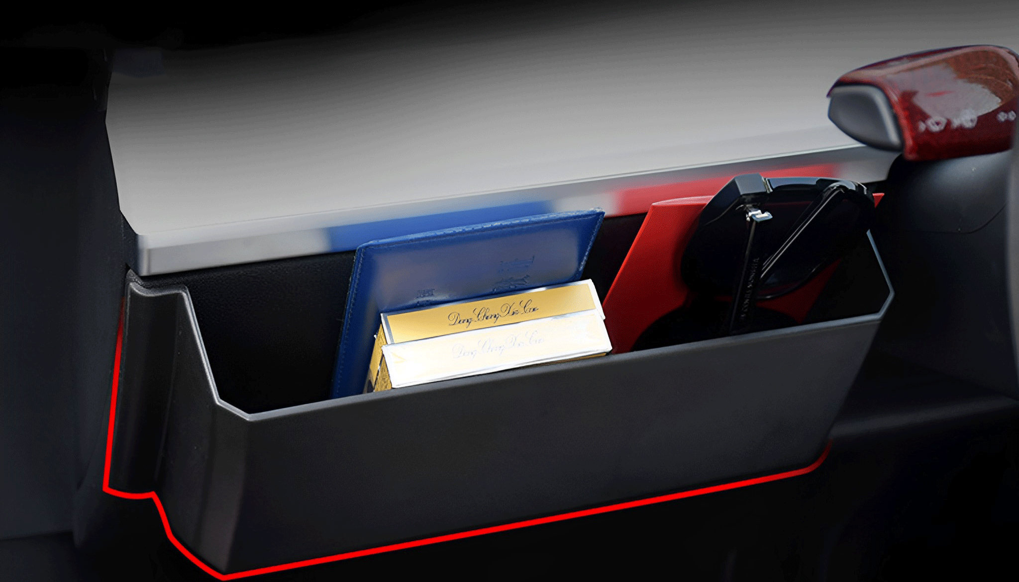 Tesla Model 3 & Y Steering Wheel Side Storage Organizer - Car Accessories for Phone, Keys & Small Items - Perfect for Road Trips & Daily Commutes
