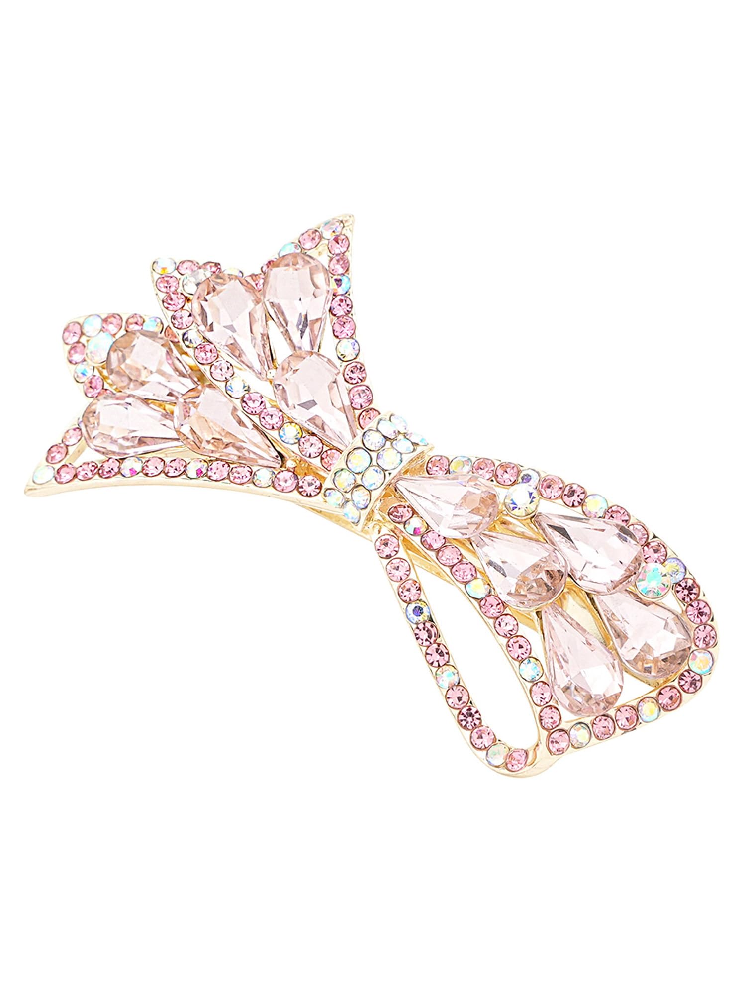 Elegant Yellow Crystal French Barrette Hair Clips for Women & Girls - Fashion Hair Accessories for Parties, Weddings & Daily Styling - Perfect Gift Idea