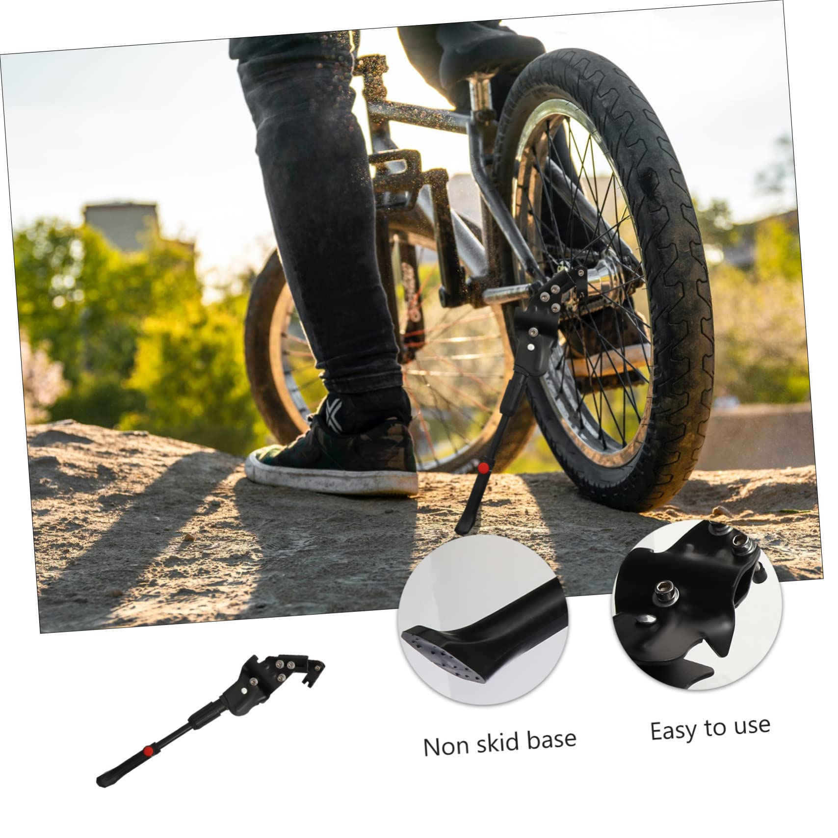 AUTSUPPL Heavy Duty Mountain Bike Kickstand - Durable Bicycle Stand for Easy Installation - Perfect for Home, Park, Trail & Outdoor Cycling Accessories