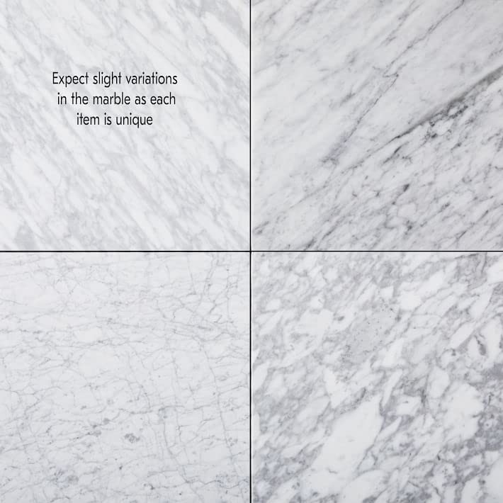 Beau Brummell Solid White Marble Jewelry Tray - Handcrafted 100% Real Marble Organizer for Rings, Watches & Keys | Perfect for Bathroom Vanity, Dresser, Nightstand or Office Desk | 6.5x4.5x0.5 Inch Elegant Home Decor