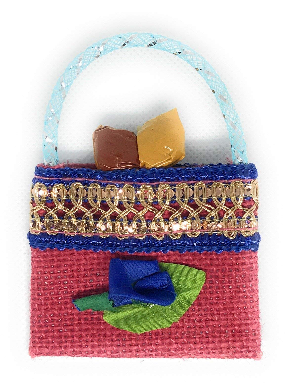 10 Pack Handmade Jute Bags for Haldi Kumkum Ceremony - Eco-Friendly Decorative Gift Pouches for Indian Wedding Rituals, Pooja & Festive Celebrations