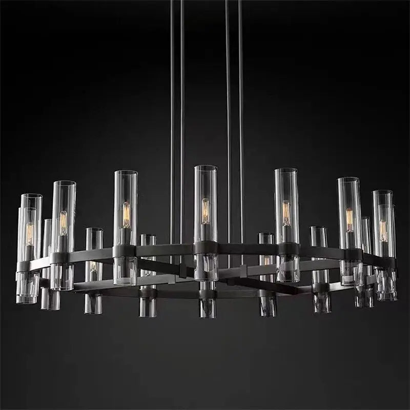 Modern Metal Chandelier in Gold, Black & Chrome - Elegant Ceiling Light Fixture for Dining Room, Living Room & Bedroom Decor