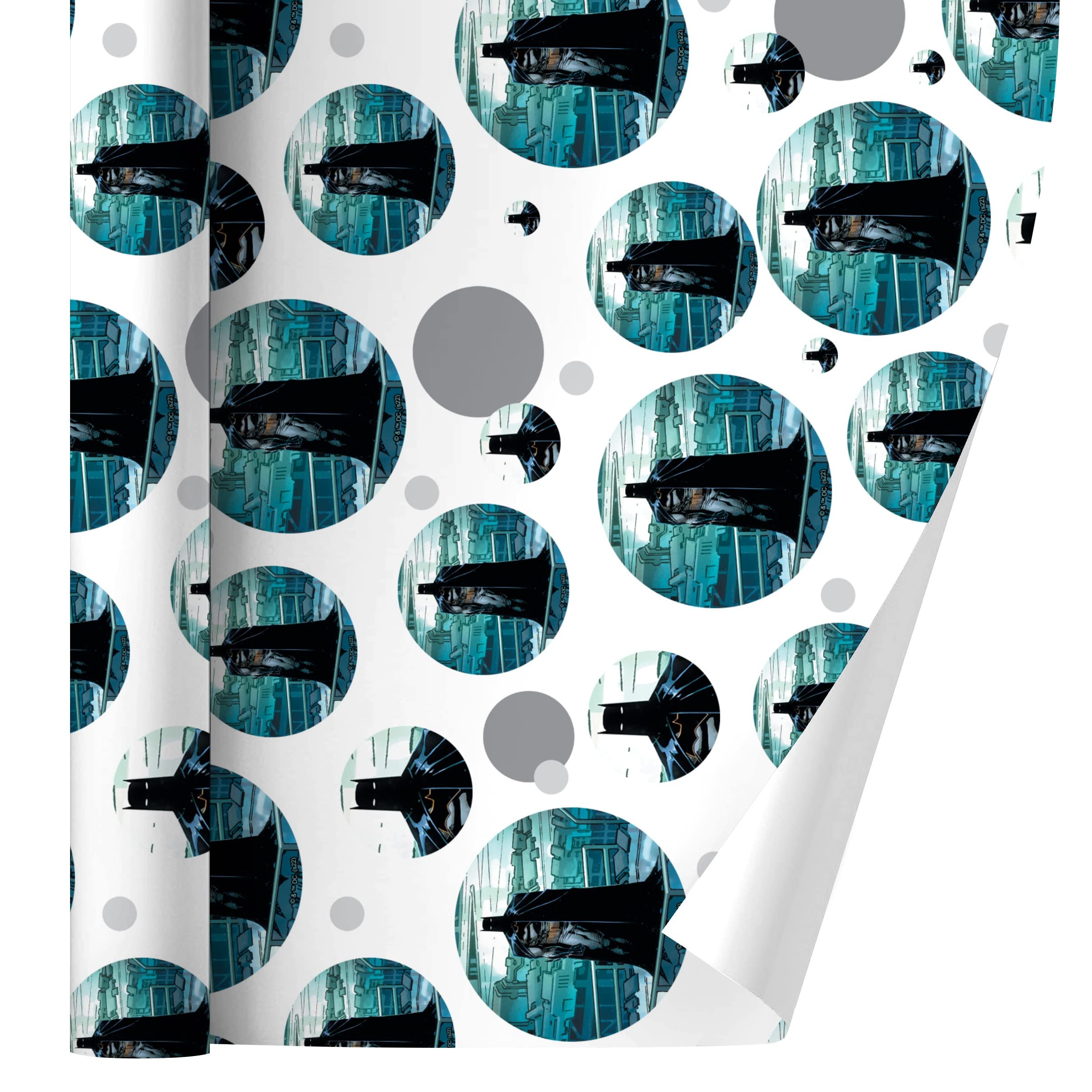 Batman in The Batcave Gift Wrap Paper Roll - Premium Superhero Wrapping Paper for Birthday, Christmas Gifts - Perfect for Comic Book Fans & Batman Collectors