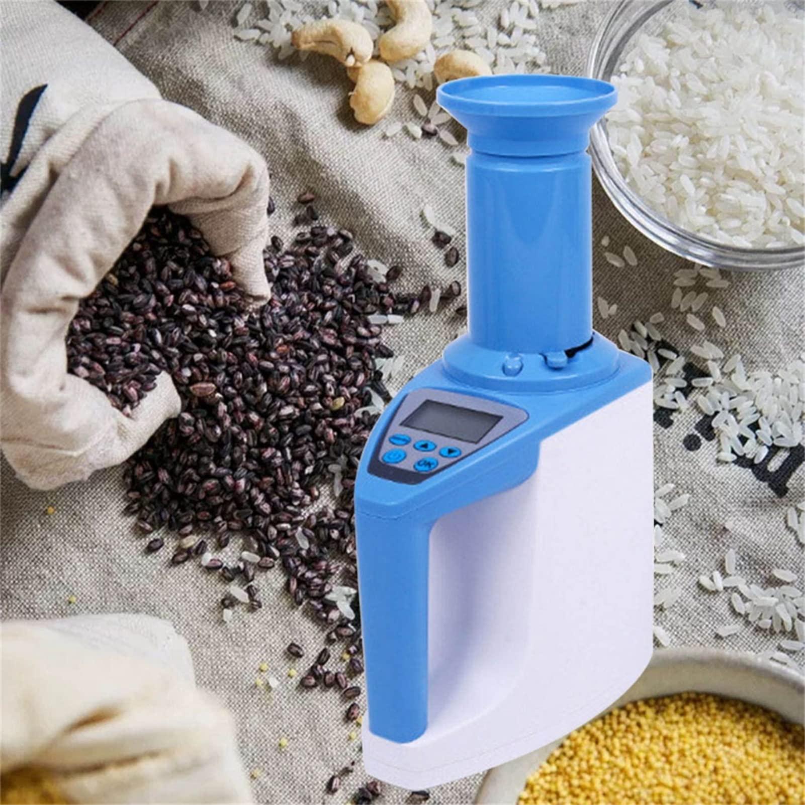Smart Grain Moisture Meter - Portable Digital Moisture Tester for 16 Grains (Coffee, Rice, Wheat, Corn, Soybean) - Perfect for Farmers, Home Gardeners & Food Storage