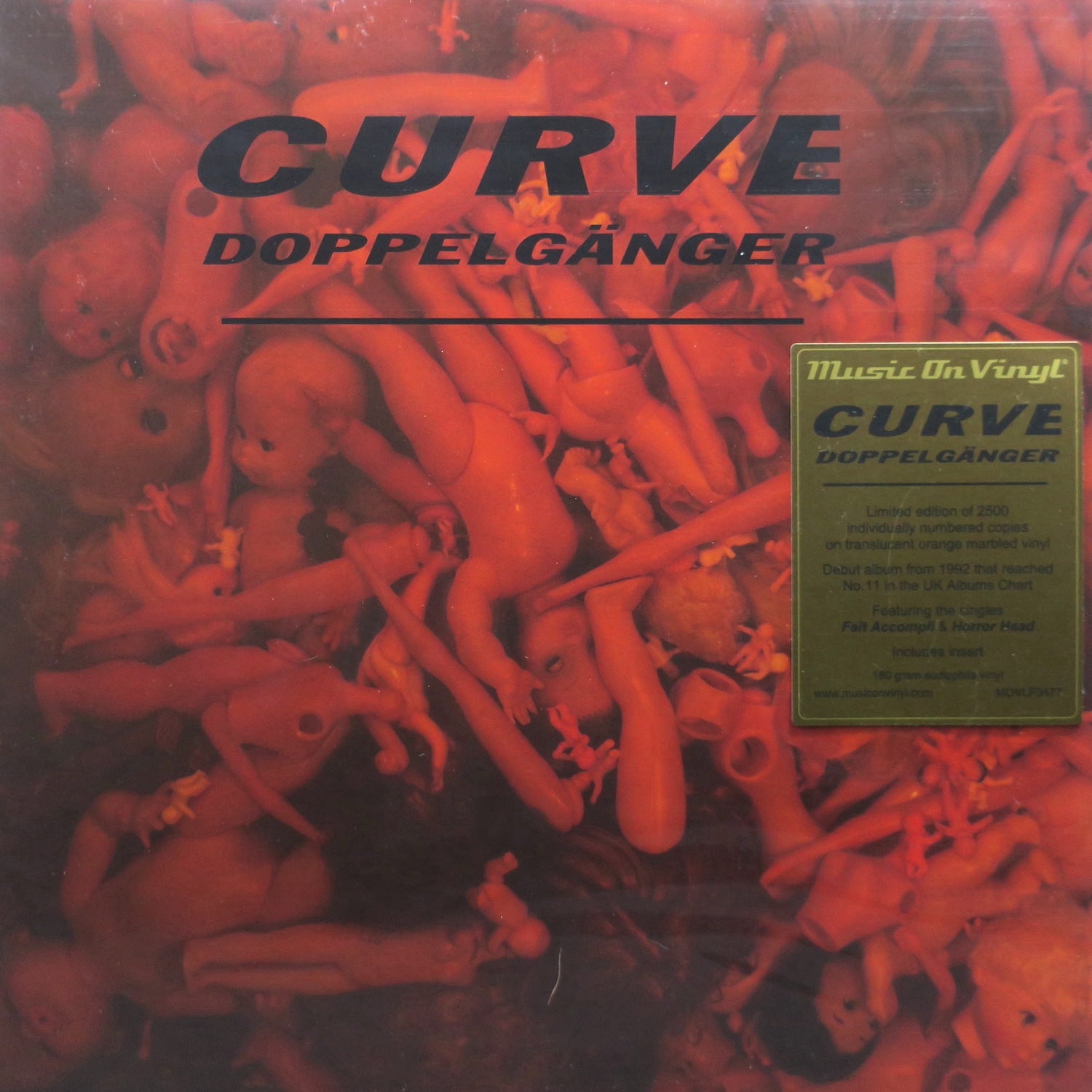 CURVE 'Doppelganger' 180g Orange Marble Vinyl LP - 1992 UK Indie Shoegaze Record - Perfect for Vinyl Collectors & Music Enthusiasts
