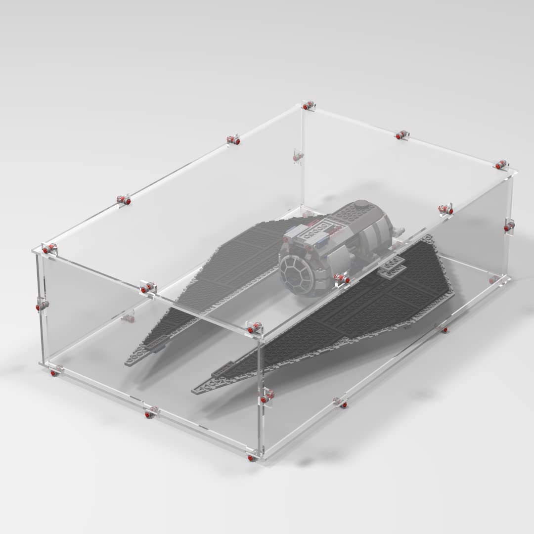 LEGO® #75154 Rogue One TIE Striker Display Case - Clear Acrylic Protection for Star Wars Collectibles | Perfect for Showcasing & Preserving Your Model Collection at Home or Office