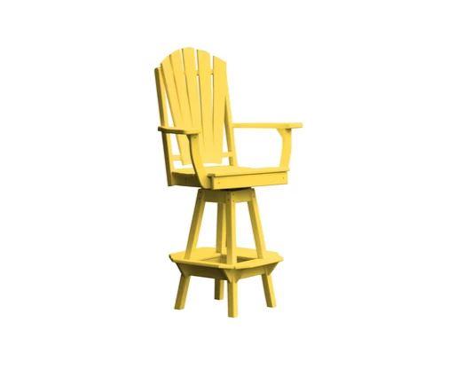 A & L Furniture Adirondack Swivel Bar Chair with Arms - Outdoor Patio, Poolside & Garden Seating for Relaxing & Entertaining