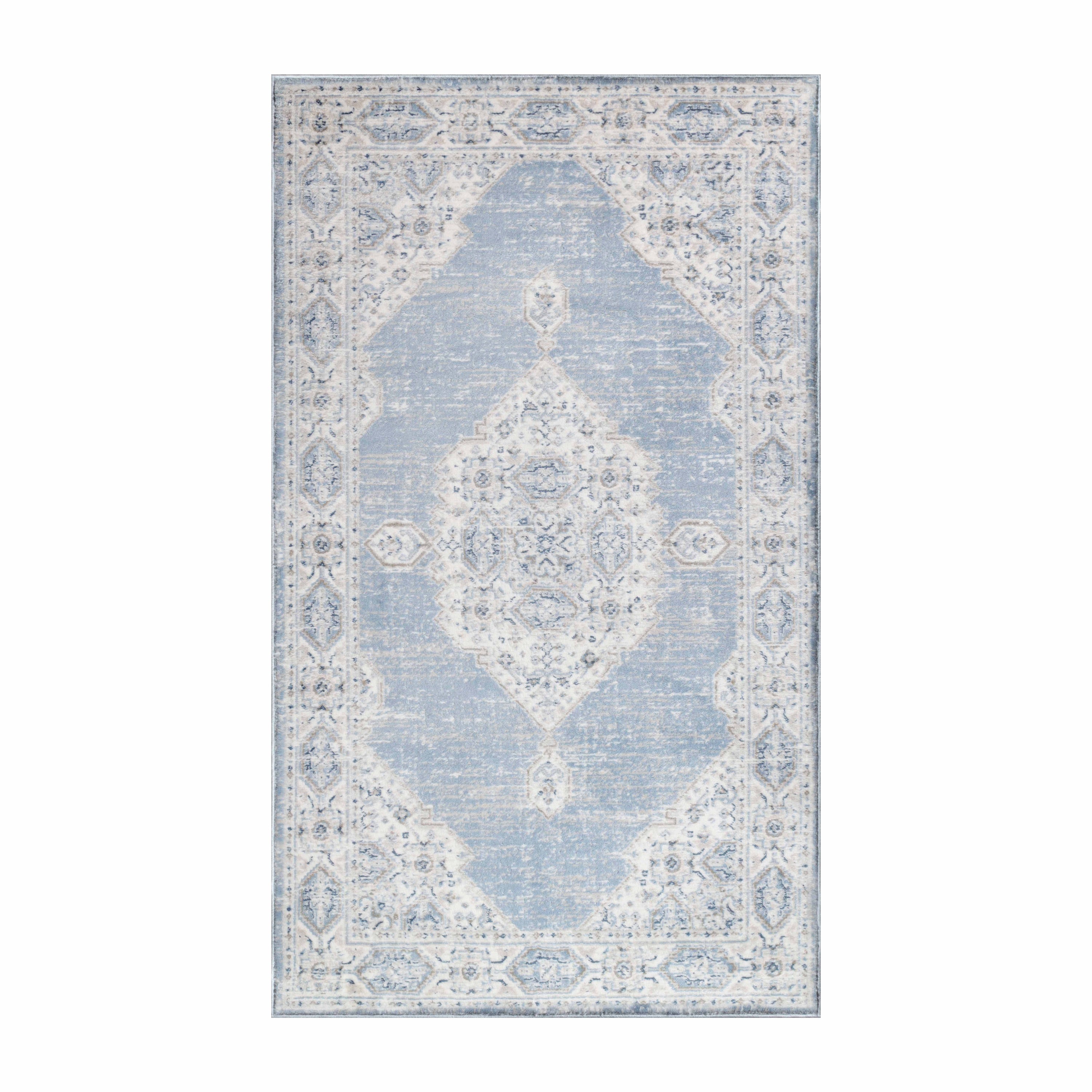 Kailani Modern Farmhouse Geometric Medallion Indoor Area Rug - Non-Slip Living Room Carpet, Bedroom Runner, Entryway Decor for Home & Office