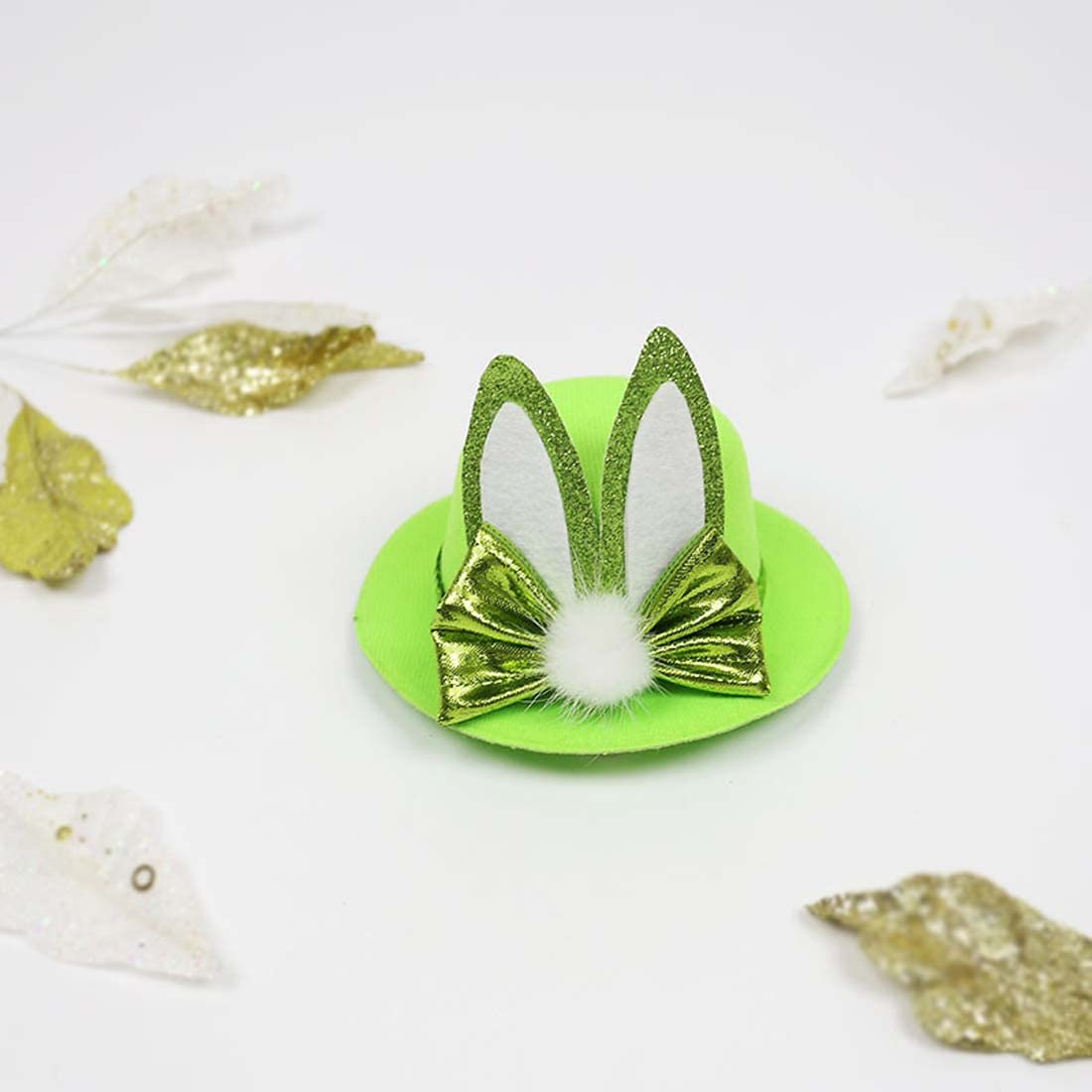 Easter Bunny Ear Hair Clips for Women & Girls - Cute Green Hair Accessories for Easter Day, Spring Parties & Festive Celebrations