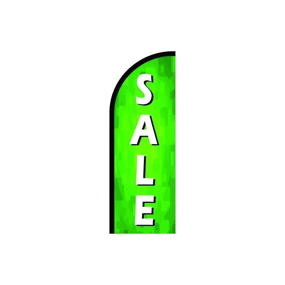 Green Feather Flag for Business Advertising - 11.5' Pre-Printed Flutter Banner Flag | Outdoor Sales Sign, Grand Opening & Event Promotion