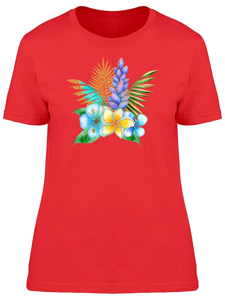 Smartprints Women's Watercolor Gold Flower Print T-Shirt - Casual & Trendy Tee for Everyday Wear, Outings & Layering