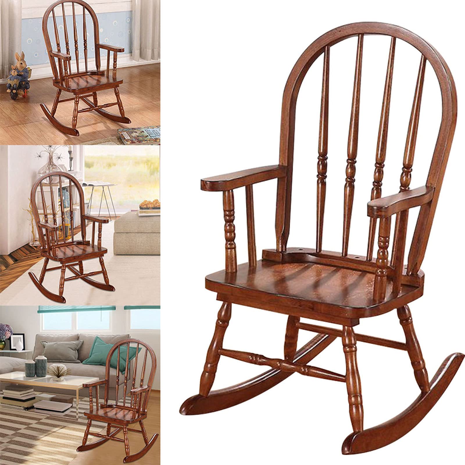 DDHVVOH Solid Wood Rocking Chair for Patio - 61.8