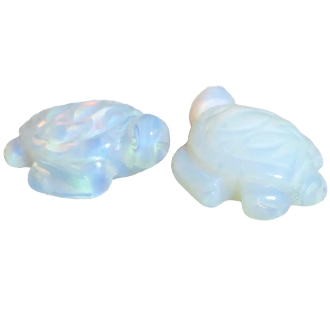 2 Handmade Clear Opaline Sea Turtle Beads for DIY Jewelry Making - Perfect for Necklaces, Bracelets, and Craft Projects