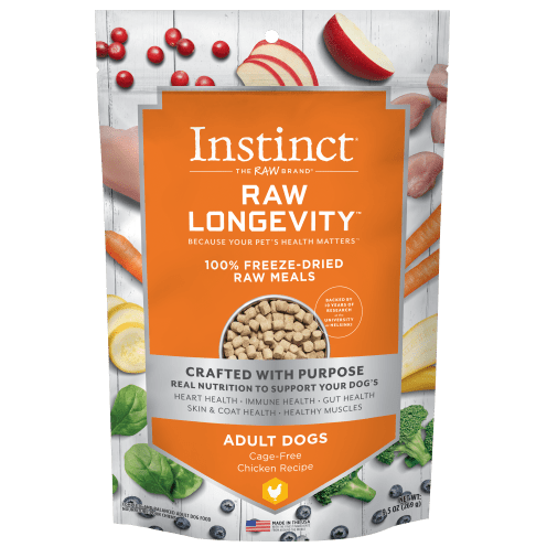 Instinct Raw Longevity Chicken Recipe 100% Freeze Dried Dog Food - Grain Free, High Protein for Senior Dogs - Perfect for Mealtime & Training Treats