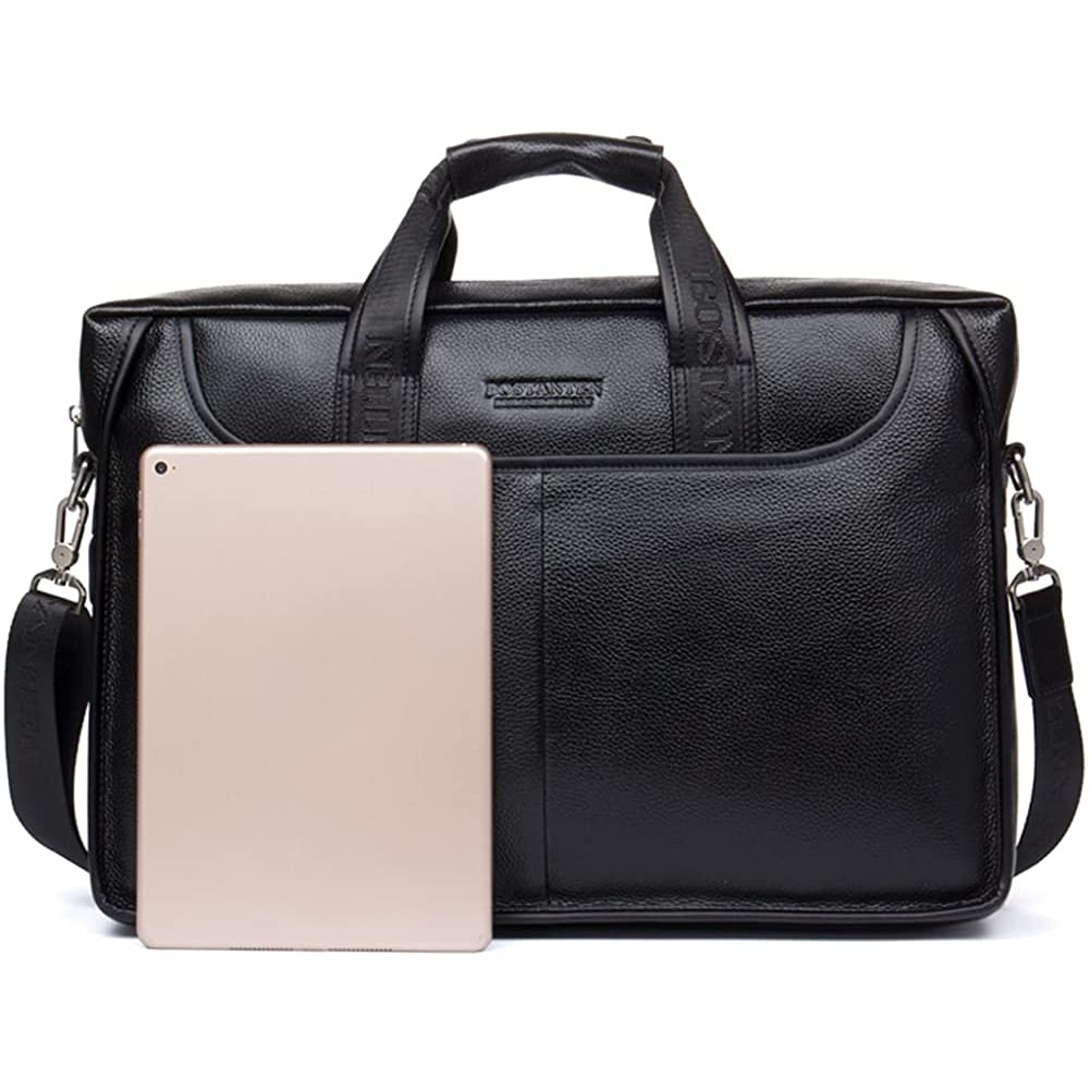 Premium BOSTANTEN Genuine Leather Briefcase for Men - Stylish Messenger Bag for Business, Work & Travel - Durable Laptop Bag with Multiple Pockets for Professionals