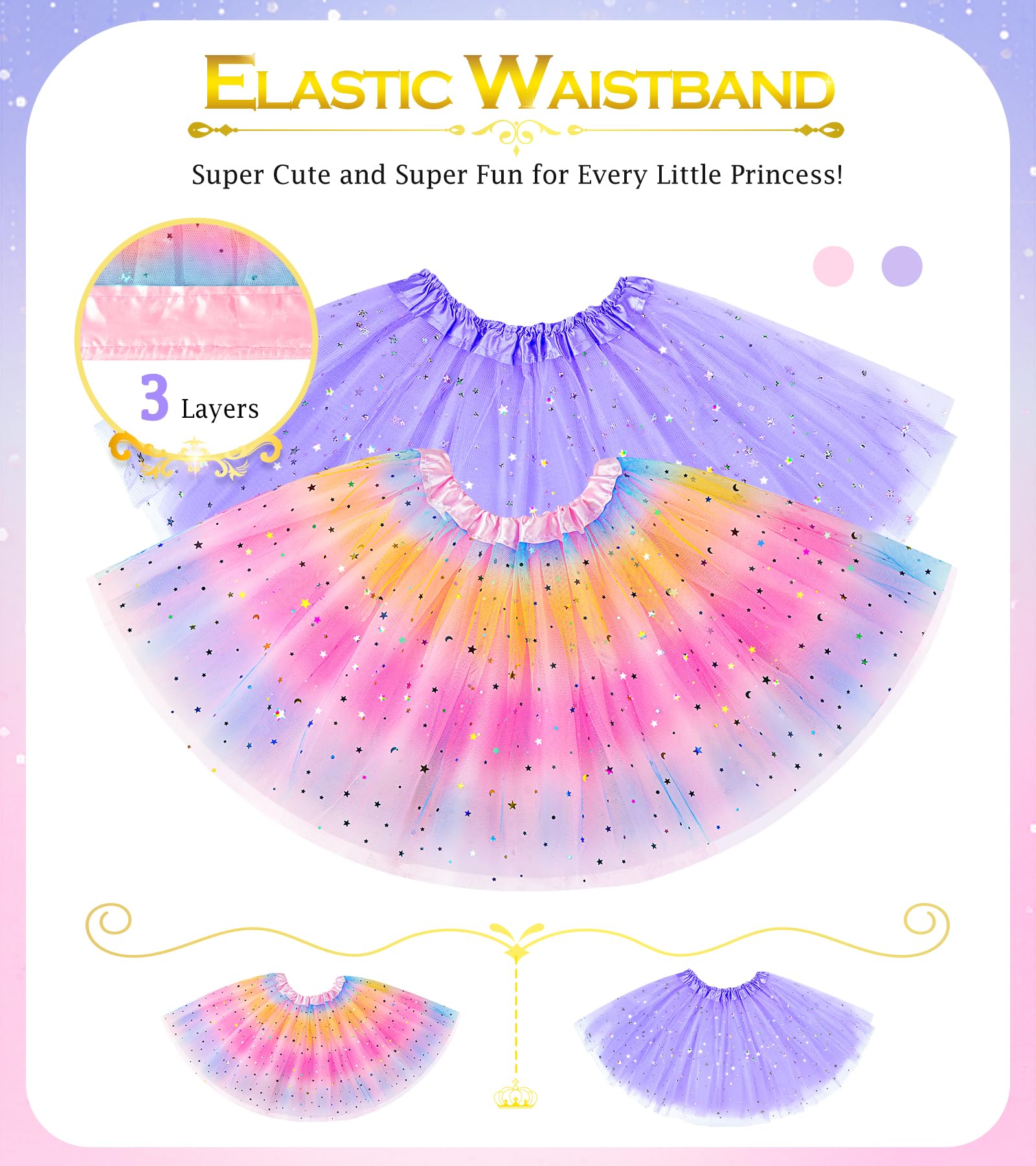 Princess Dress Up Costume Set for Girls Ages 3-6 - Fairy Tale Pretend Play Outfit for Toddlers & Little Girls | Perfect for Birthday Parties, Halloween, Dress-Up Play & Role Playing Games
