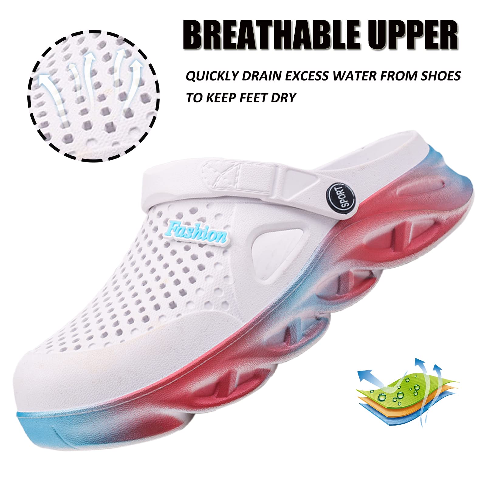 CYian Women's & Men's Anti-Slip Water Sandals - Breathable Quick-Dry Summer Garden Clogs with Arch Support | Perfect for Beach, Pool, Yoga & Outdoor Activities
