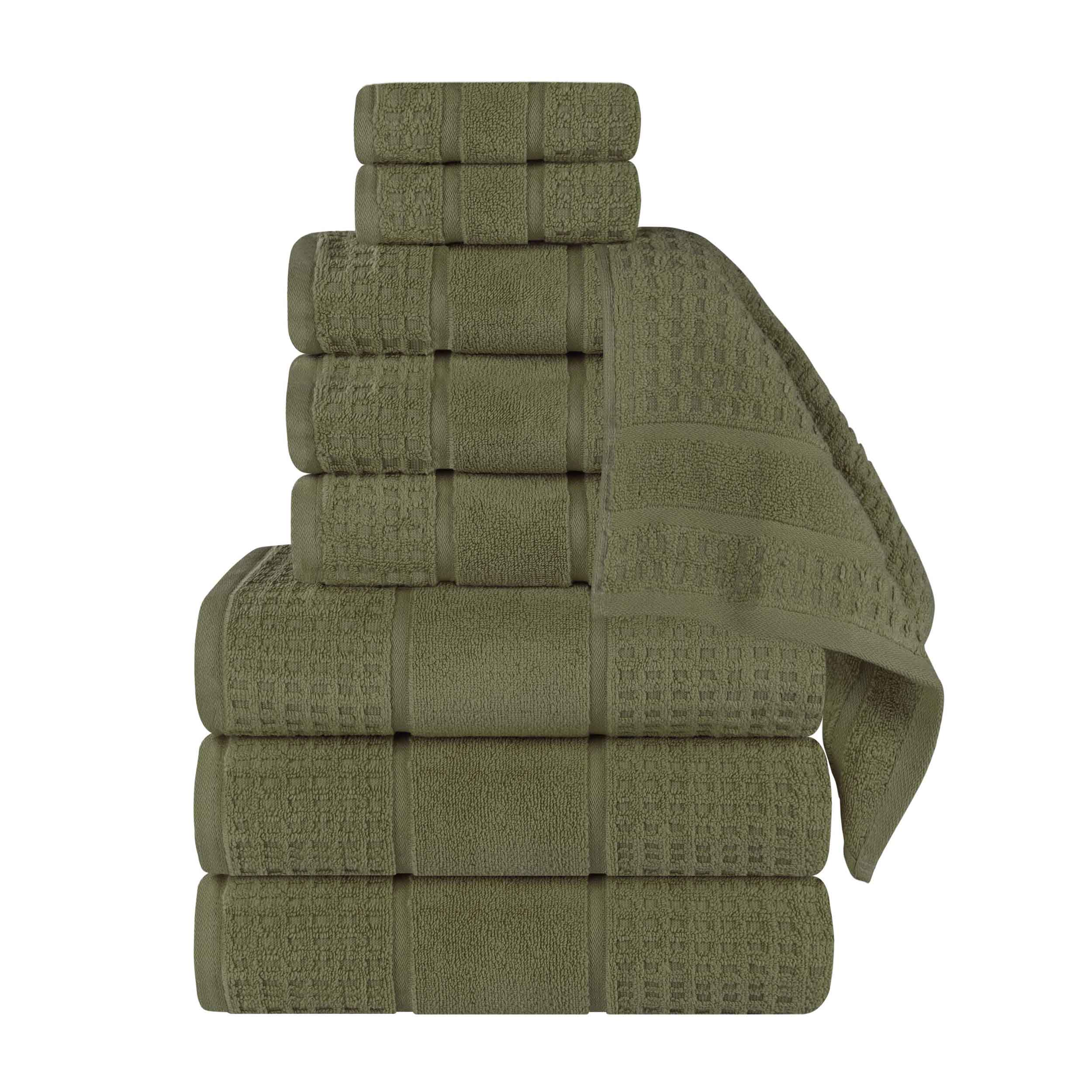 Premium Zero Twist Cotton Waffle Honeycomb Towel Set - 9 Piece Ultra Soft & Absorbent Bath Towels for Spa, Gym & Luxury Home Use
