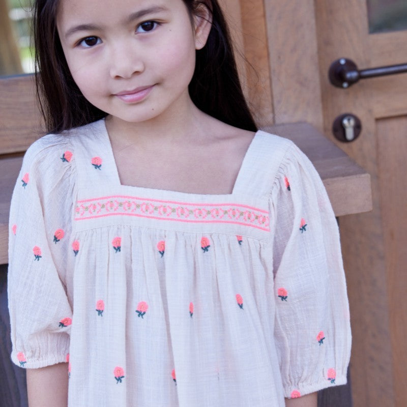 Bonheur du Jour Paris Patty Girl Dress - Rose Petal Floral Print for Special Occasions & Parties