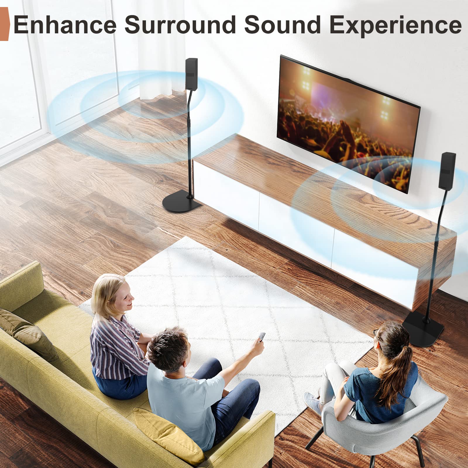 Bose Speaker Stand UFS-20 - Height Adjustable with SlideConnect Bracket - Compatible with Bose Surround Speakers, Lifestyle 650, CineMate GS II - Perfect for Home Theater & Music Listening Setup