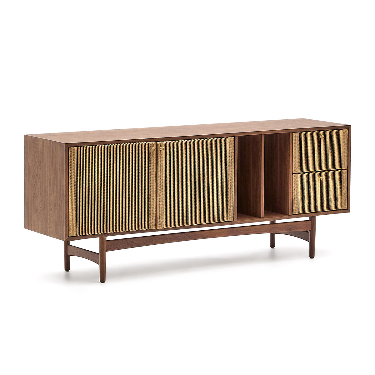 Kave Home Elan Sideboard - Modern Wood Buffet Cabinet with 2 Doors & 4 Drawers - Stylish Storage for Dining Room, Living Room or Entryway
