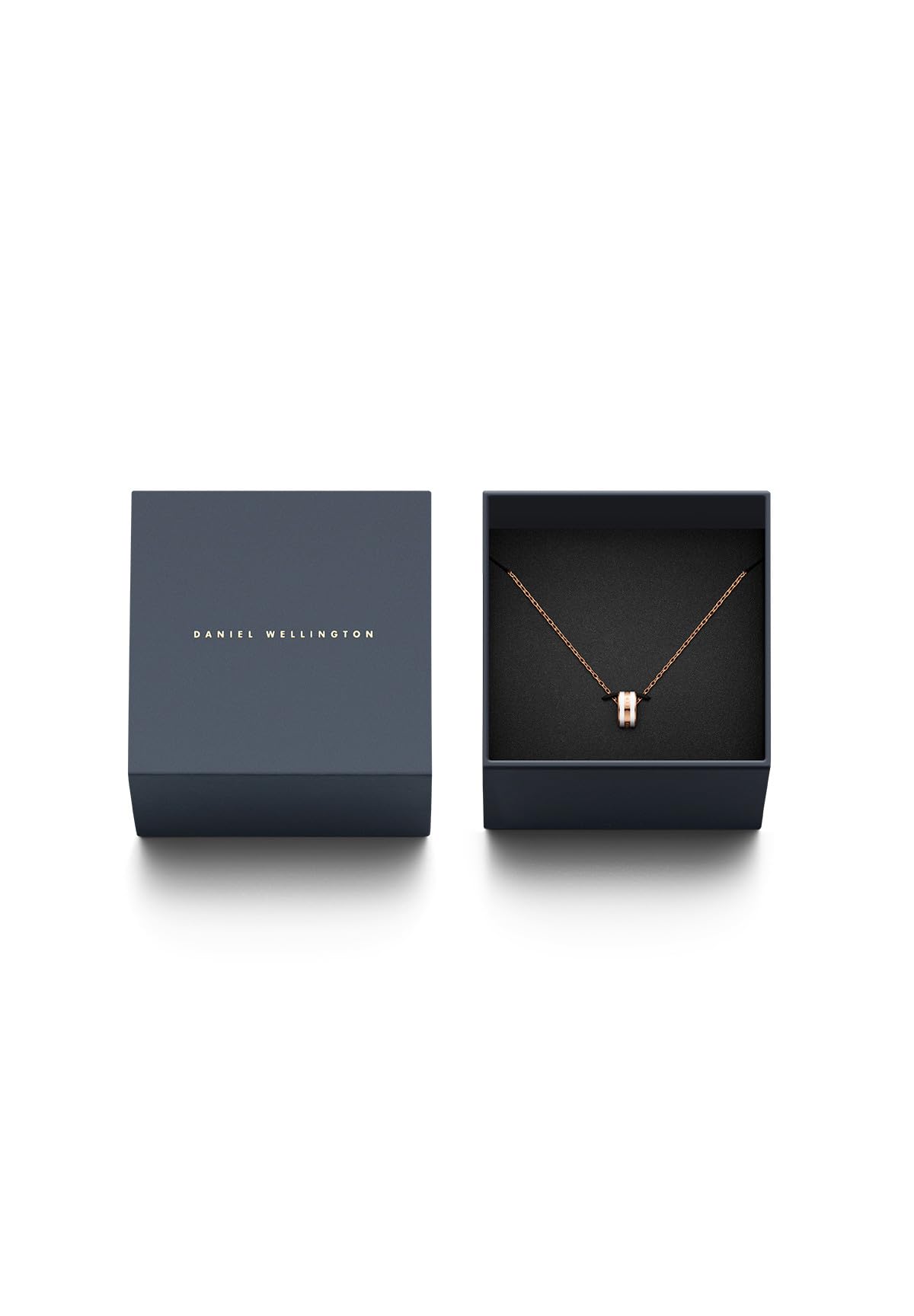 Daniel Wellington Emalie Rose Gold Plated Stainless Steel Necklace - 316L Enamel Pendant for Women | Perfect for Everyday Wear, Date Nights & Gifting