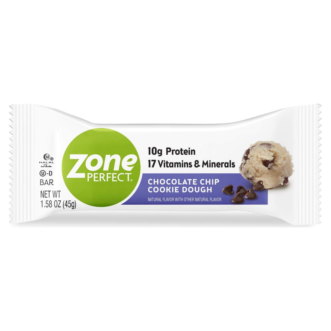 ZonePerfect Protein Bars - Chocolate Chip Cookie Dough Flavor, 10g Protein, Vitamins & Minerals, Pack of 30 | Healthy Snack for Workouts, Weight Loss & On-the-Go Energy