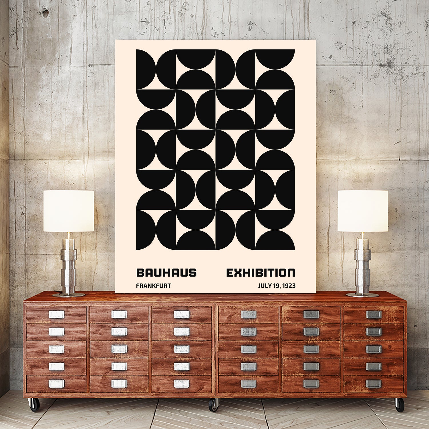 Bauhaus Geometric Wall Art Prints - Modern Abstract Canvas Painting for Home & Office Decor | Perfect for Living Room, Bedroom, or Workspace Wall Decoration