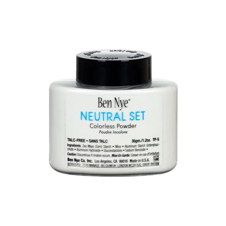 Ben Nye Neutral Set Powder - Translucent Loose Makeup Setting Powder for All Skin Tones | Oil Control & Shine Reduction | Perfect for Stage, Photography & Everyday Wear