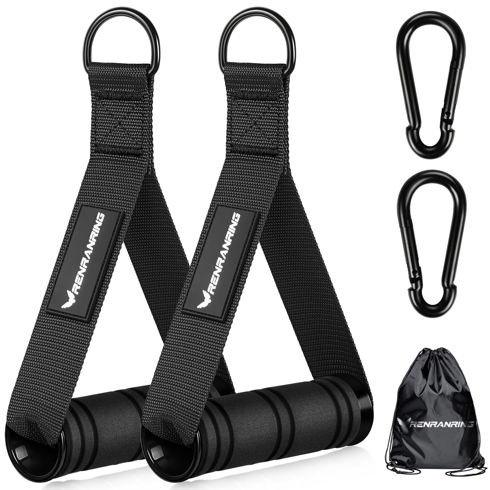RENRANRING Gym Exercise Handles - Replacement Cable Machine Pulley Attachments for Resistance Bands & Strength Training | Perfect for Pull Down Workouts & Home Gym Equipment | Ideal for CrossFit, Weightlifting & Functional Fitness Training