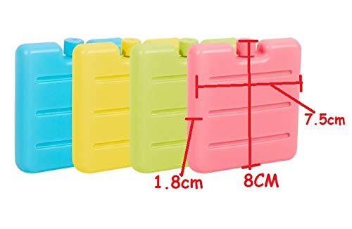 3-Piece Reusable Ice Pack Set for Cooler Bags - Freezer Blocks for Travel, Picnic, Lunch & Fresh Food Storage - Blue, Pink, Green Mini Cooling Packs - Perfect for Camping, Beach Trips & Outdoor Adventures