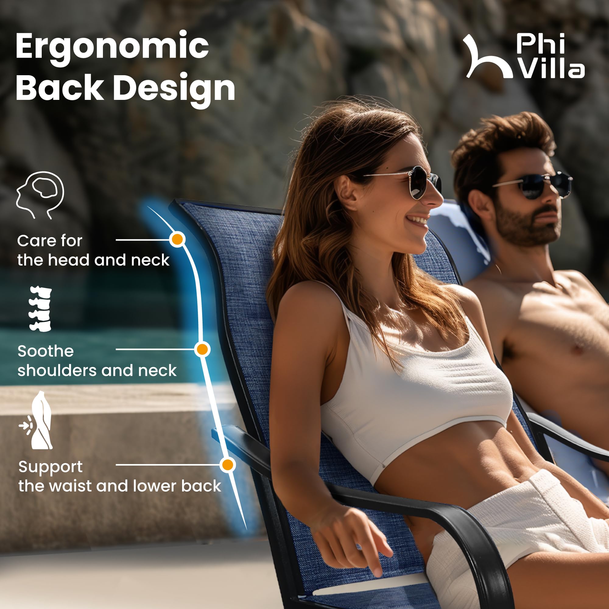 PHI VILLA 9-Piece Outdoor Patio Dining Set with 8 Swivel Padded Chairs & 1 Extendable Table - Weather-Resistant Blue Garden Furniture for 6-8 People - Perfect for Backyard BBQs, Poolside Dining & Outdoor Entertaining