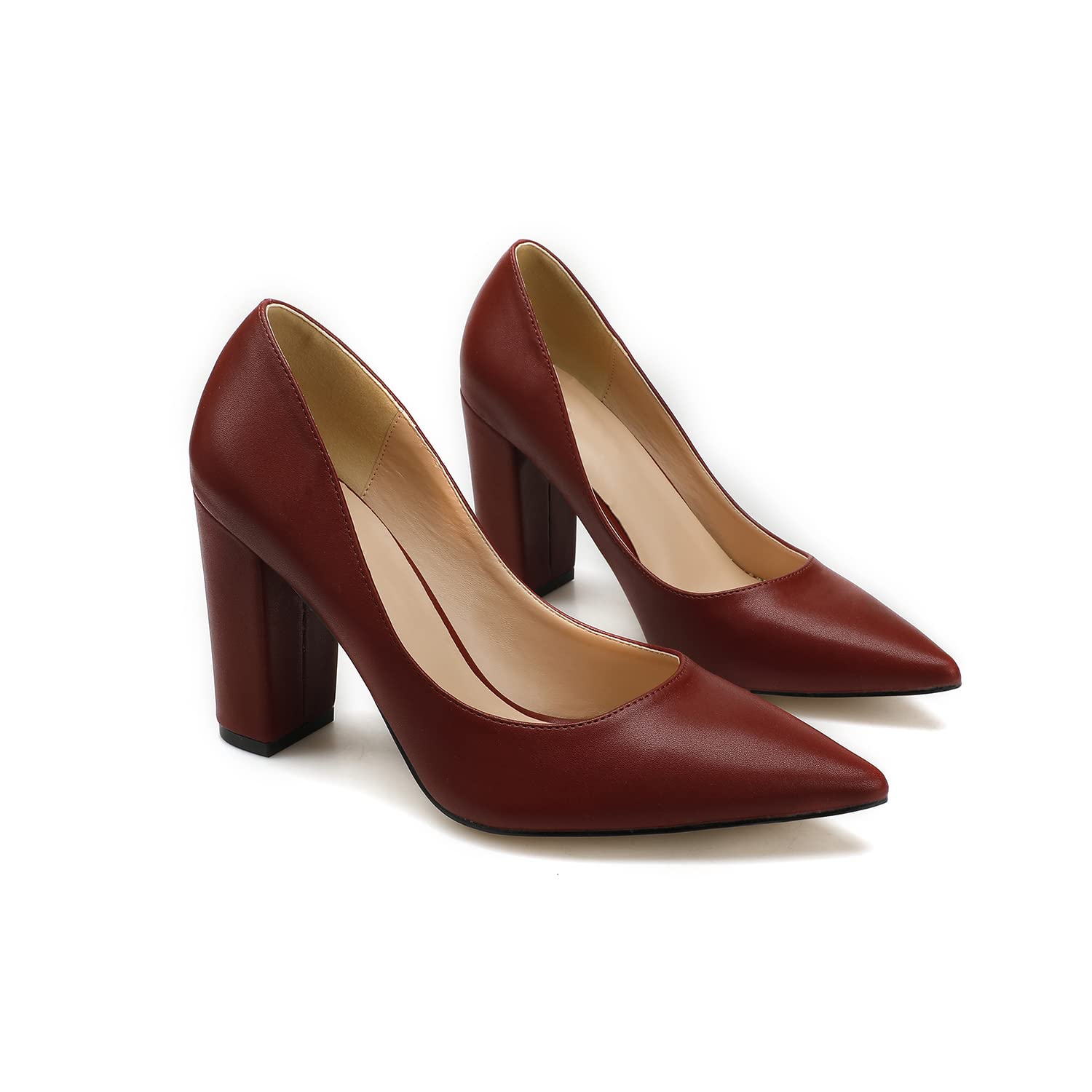 Stylish Women's Pointed Toe High Heel Pumps - Comfortable Block Heels for Work, Office, and Formal Occasions | Perfect for Business Attire, Parties & Evening Events