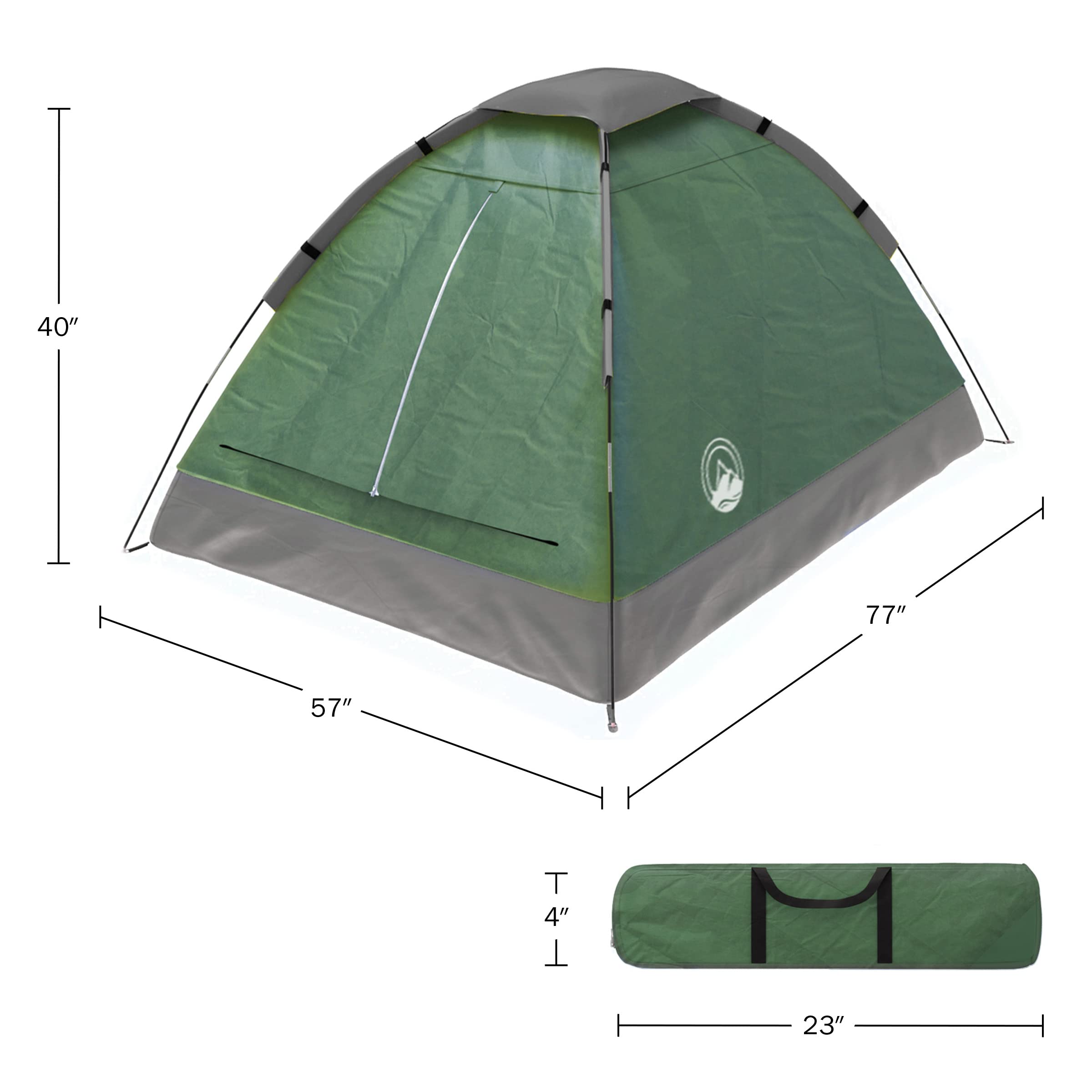 Wakeman 2-Person Camping Tent with Removable Rain Fly & Carry Bag - Lightweight Pop-Up Privacy Tent for Outdoor Adventures, Beach, Hiking, and Backpacking - Perfect as Dressing Room or Portable Shower Shelter
