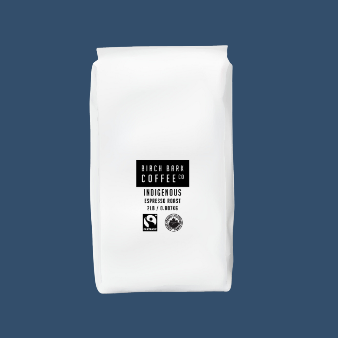 Organic Birch Bark Indigenous Espresso Fair Trade Whole Bean Coffee, 2 Pound Bag - Premium Dark Roast for Home Brewing, Office Use & Gifts
