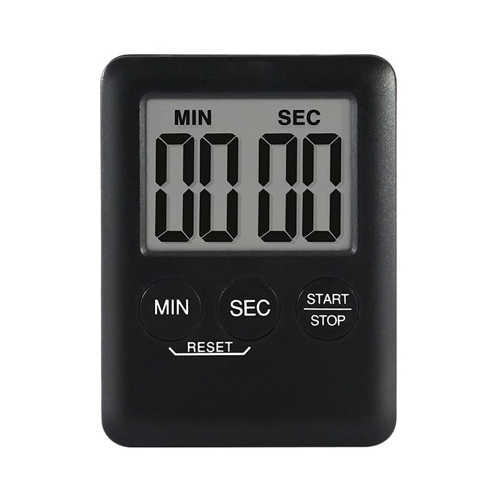 Black Digital Kitchen Timer with Magnetic Back - 24 Hour Countdown/Count Up, Large LCD Display, Mute Alarm - Perfect for Cooking, Baking, Workouts & Time Management (Color: Black)