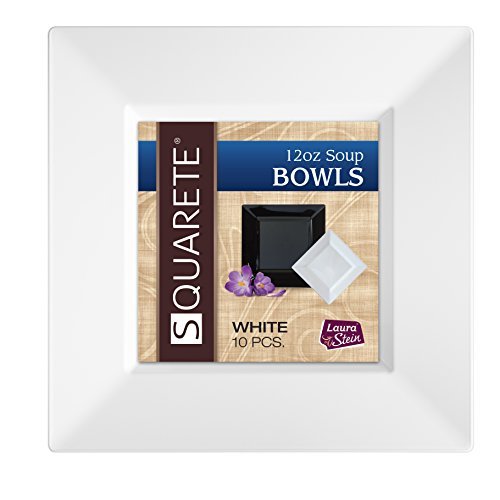 Elegant White Hard Plastic Disposable 12 Oz Soup Bowls - 2 Packs (10 Bowls Each) - Perfect for Parties, Picnics, and Takeout Meals