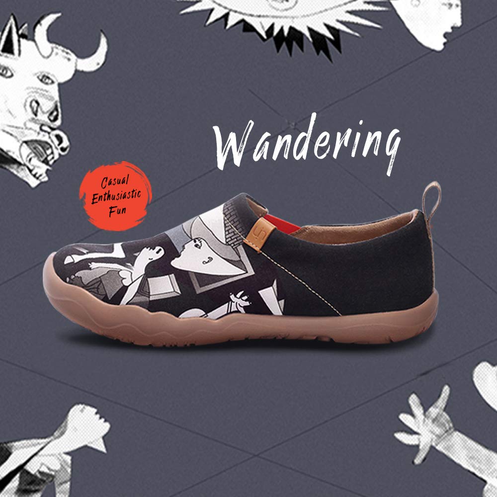 UIN Women's Slip On Sneakers - Casual Knit Loafers with Artistic Painting | Comfortable Soft Walking Shoes for Women | Perfect for Work, Travel & Everyday Wear